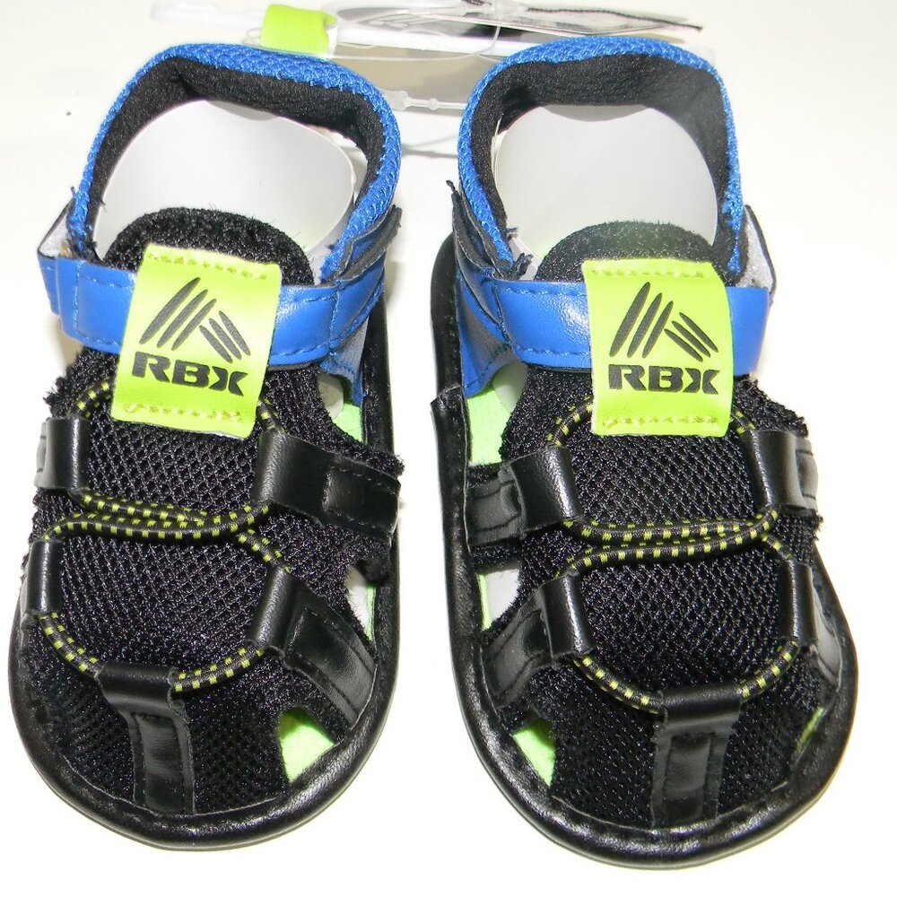 RBX Infant Close Toe Sandals Shoes Boys Black Blue Green NWT Crib Shoes
